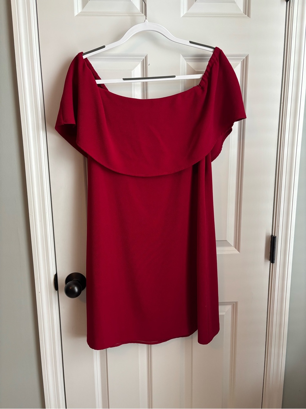Charles Henry Off-Shoulder Cranberry Women's Dress